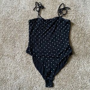 American Eagle black polka dot body suit